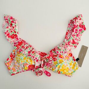J. Crew Ruffle Bikini Top in Micro Meadow Floral Print